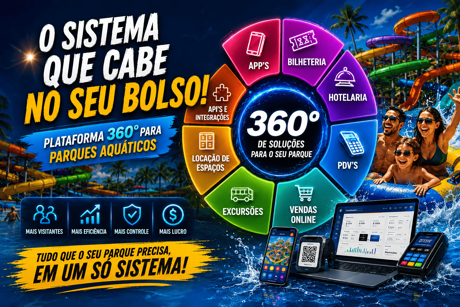 Plataforma 360 para parques aquáticos